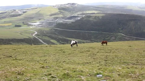 A view from the mountains in Campo do Oso, Galicia, Spain Stock Footage 275562786