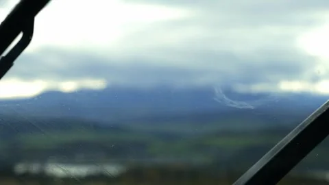 View of the mountains from the car Stock Footage 261256573
