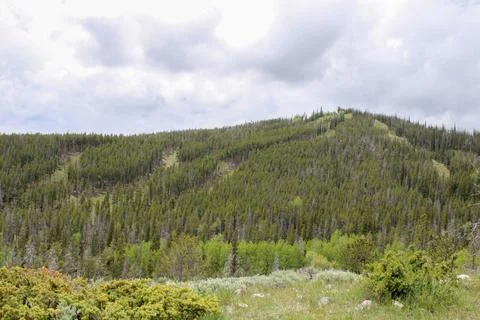 View of mountains from cliff 写真素材