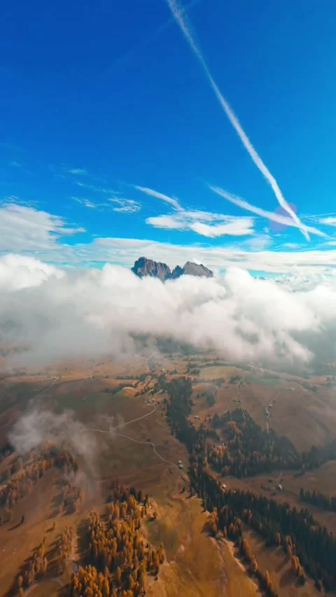 View of the mountains with clouds Stock Footage 273143436