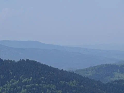 View at Mountains with Cloudy Sky Stock Photos