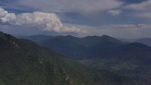 View of the mountains covered with forest Video stock 151152459