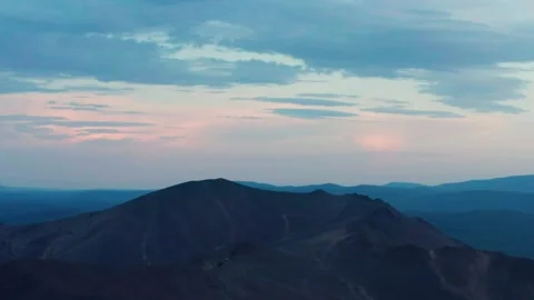 View of the mountains at dusk Stock Footage 166357798