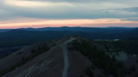 View of the mountains at dusk Stock Footage 167169700