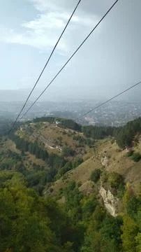 View of the mountains from the funicular Foto stock