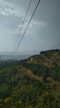 View of the mountains from the funicular Stock Photos