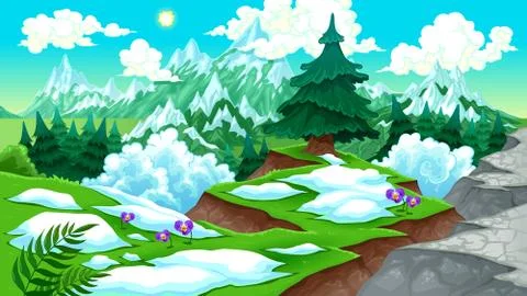 View on the mountains Illustrazione stock