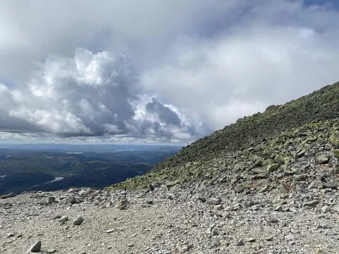 View mountains landscape with clouds Stock Photos