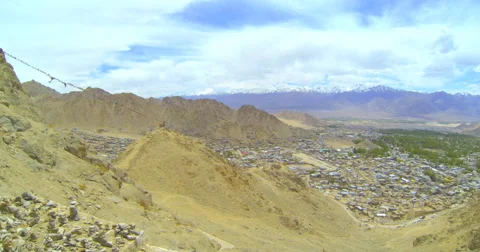 View of the mountains from Leh Stock Footage 47823461