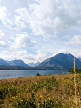View Of Mountains Next To A River Stock Photos