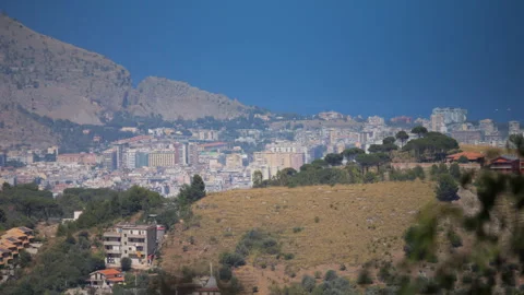 View from mountains to Palermo Stock Footage 283272111