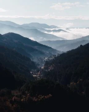 The view of the mountains Stock Photos