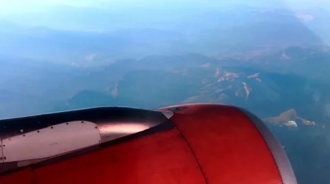 View of mountains from the plane Stock Footage 48632935