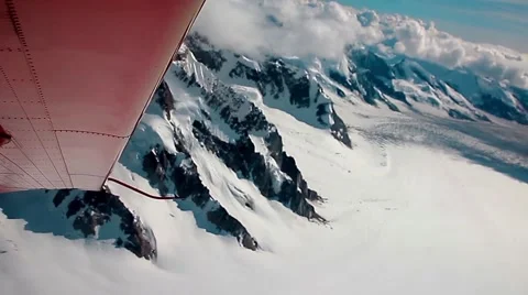 View of mountains from the plane Stock Footage 48632943