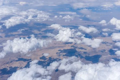 View of the mountains from the plane. Stock Photos