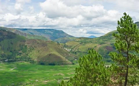 View of mountains in Sumatra Stock Photos