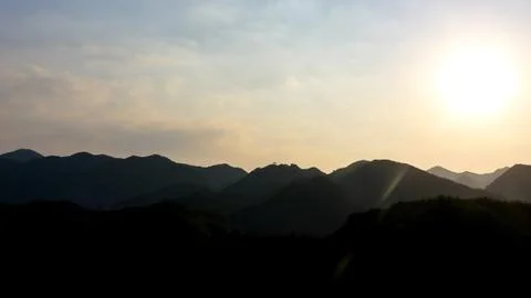 View of Mountains in the Sunlight Stock Photos