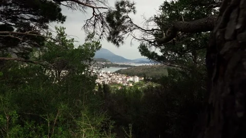 View from the mountains on Sutomore in Montenegro Video stock 193650892