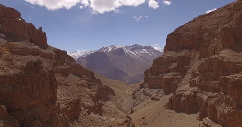 View of Mountains Through Canyon Stock Footage 81003599