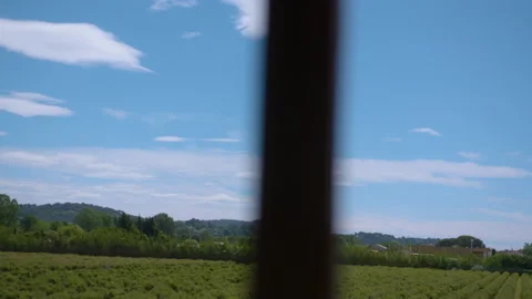 View Of Mountains Through A Window Stock Footage 222050833