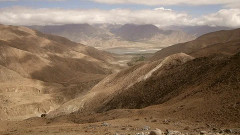 View of the mountains in Tibet, China Stock Footage 78619868