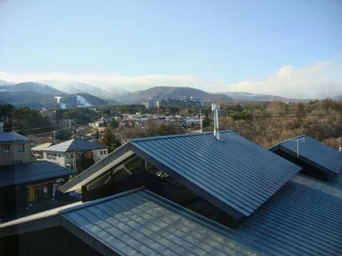 View to the mountains in tokyo Stock Photos