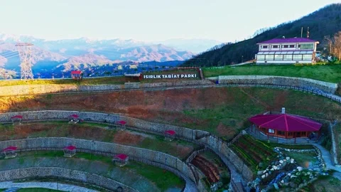 The view of the mountains from the top of the hill Stock Footage 273012018