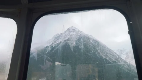 View of moutains from cable car Stock Footage 102468790