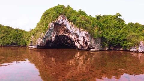 View of Mouth of the Devil cave in Haitises, Samana Dominican Republic Stock Footage 162463006