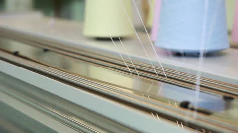 View of moving bobbins fixed thread Stock Footage 26110689