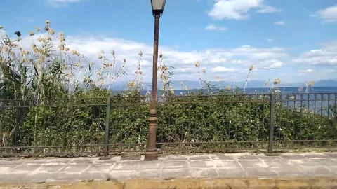 View from a moving bus southern part of Corfu Stock Footage 308627960