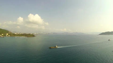 View from a moving cable car Vinpearl Vietnam Stock Footage 58157816
