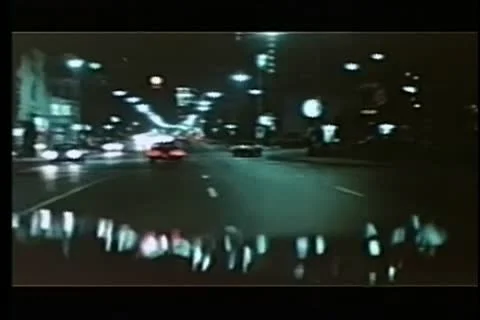View from moving car at night Stock-Footage 11353875