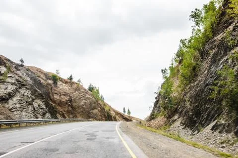 View from a moving car on a road Stock-Fotos
