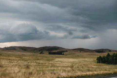 View from a moving car on a road Stock Photos
