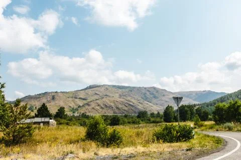 View from a moving car on a road Stock-Fotos