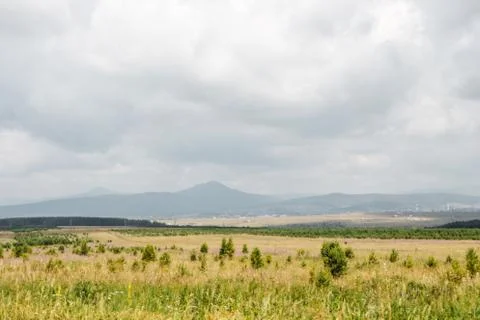 View from a moving car on a road Stock Photos