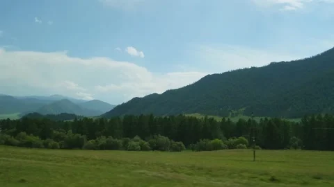 View from moving car window. Picturesque roadside. Stock Footage 219728406