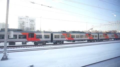 View from moving city tram Stock Footage 112307139