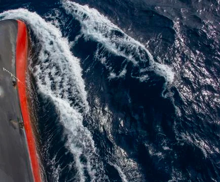 View of the moving ship. Stock Photos