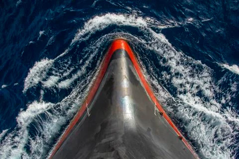 View of the moving ship. Stock Photos