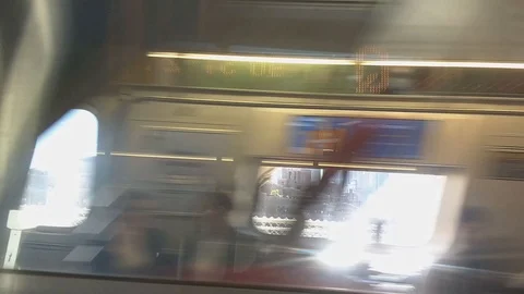 View of Moving Subway Train Manhattan Stock Footage 111152625