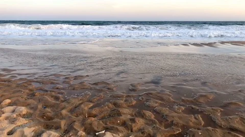 View of moving surface and waves on sunset Stock Footage 126815576