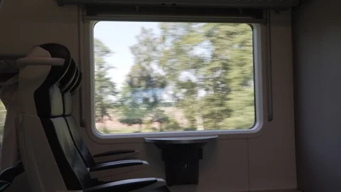 View from moving train window Stock Footage 90728654