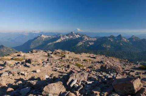 View at Mt. Baker from Mt. Rainier Stock Photos