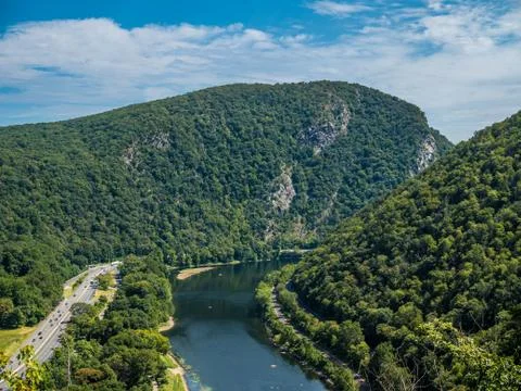 View of Mt. Tammany from view point on Mt. Minsy Stock Photos
