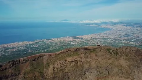 View of Mt Vesuvius from above Video stock 258947195