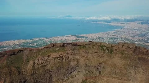 View of Mt Vesuvius from above Video stock 258947221