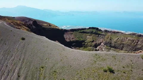 View of Mt Vesuvius from above Video stock 258947868