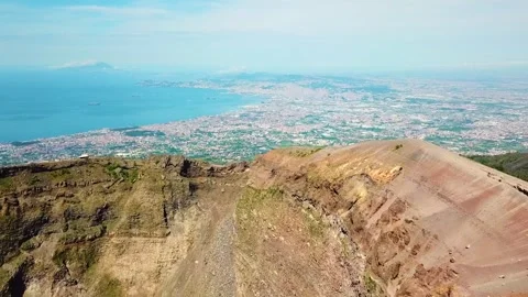 View of Mt Vesuvius from above Video stock 258948223